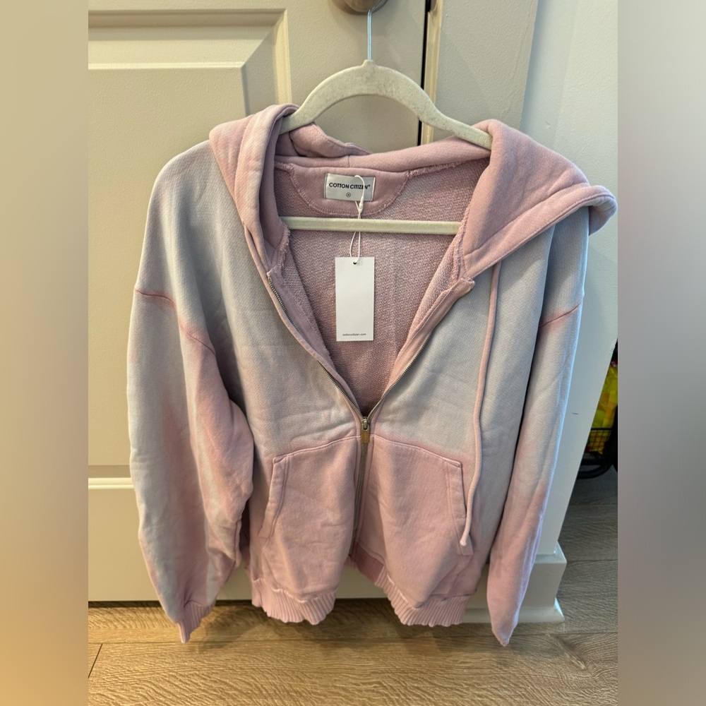 Cotton Citizen Medium Pink Zip Up Hoodie. 💗⚡️